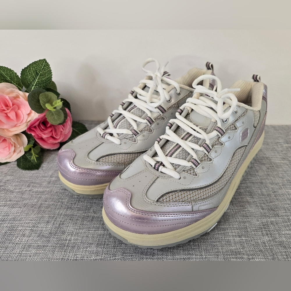 SKECHERS Shape Ups‎ Walking Toning Shoes (Size 11 US) Silver Purple 11816 - 2009
